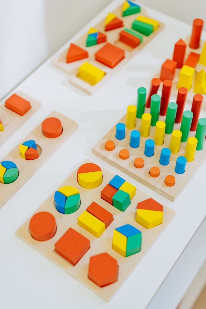 Colorful Shapes on White Desk